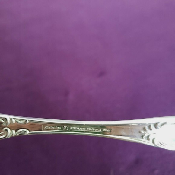 Easterling Valhalla Stainless Flatware Slotted/Pierced Serving Spoon Glossy - Picture 4 of 4